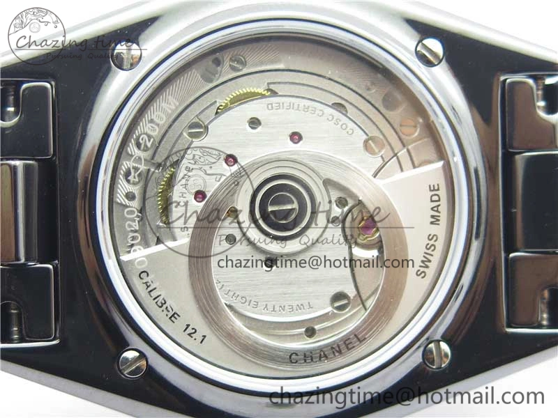 J12 38mm BV+ 1:1 Best Edition Black Korea Ceramic Black Dial Numeral Markers on Bracelet Calibre 12.1