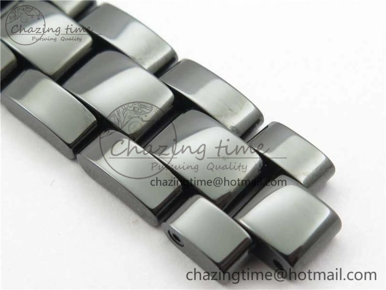J12 38mm BV+ 1:1 Best Edition Black Korea Ceramic Black Dial Numeral Markers on Bracelet Calibre 12.1