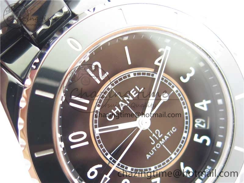 J12 38mm BV+ 1:1 Best Edition Black Korea Ceramic Black Dial Numeral Markers on Bracelet Calibre 12.1