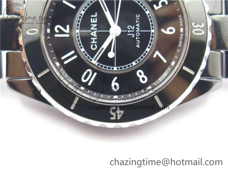 J12 38mm BV+ 1:1 Best Edition Black Korea Ceramic Black Dial Numeral Markers on Bracelet Calibre 12.1