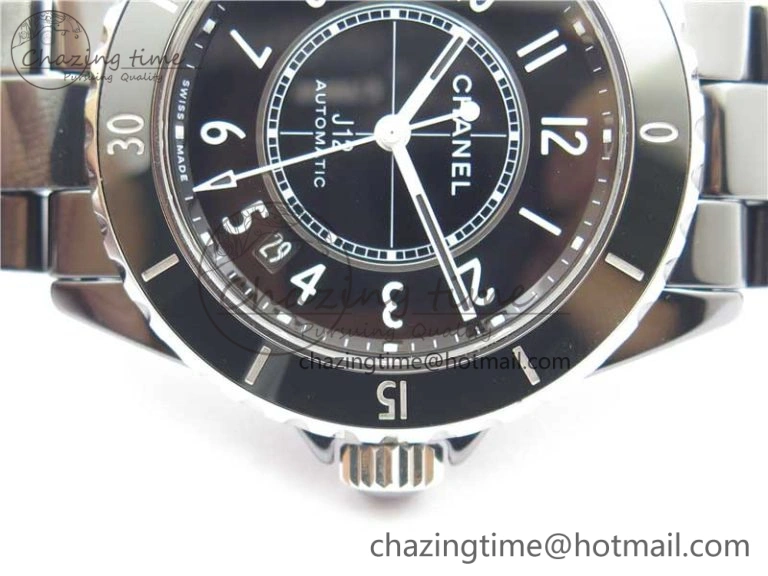 J12 38mm BV+ 1:1 Best Edition Black Korea Ceramic Black Dial Numeral Markers on Bracelet Calibre 12.1