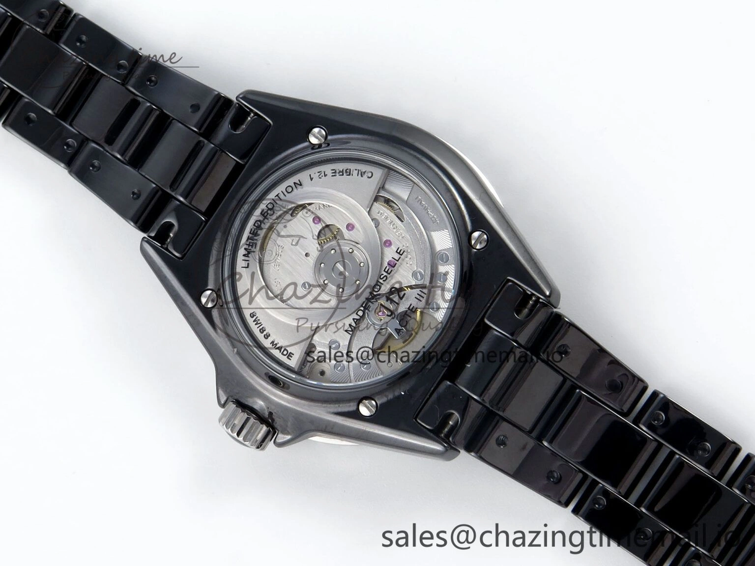 J13 33mm Black Ceramic HTF 1:1 Best Edition Black Boy Pattern Dial on Bracelet A12.1