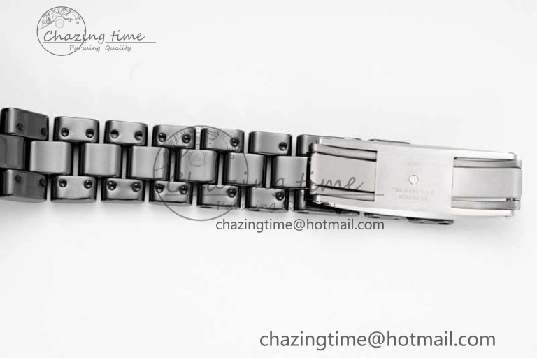 J13 33mm Black Ceramic HTF 1:1 Best Edition Black Dial Diamonds Markers on Bracelet Swiss Quartz