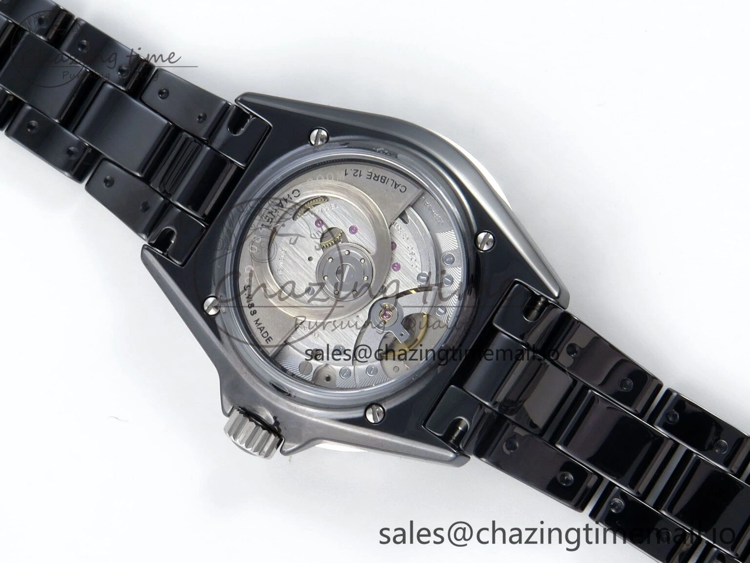 J13 33mm Black Ceramic HTF 1:1 Best Edition Black Numbers Dial on Bracelet A12.1