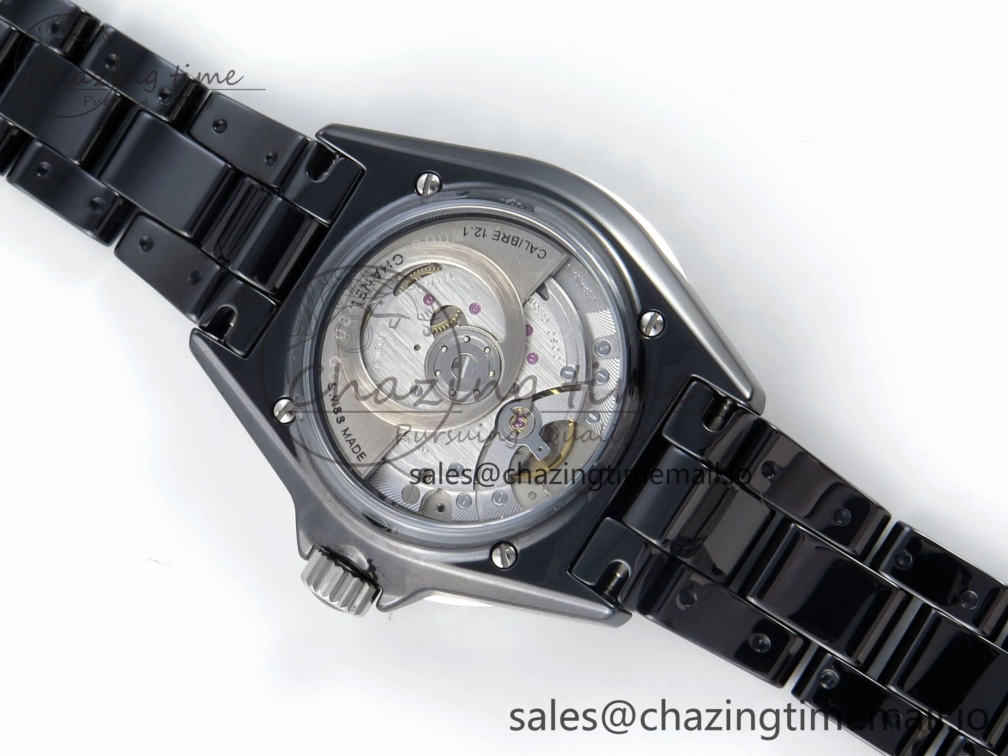 J13 33mm Black Ceramic HTF 1:1 Best Edition Black Numbers Dial on Bracelet A12.1