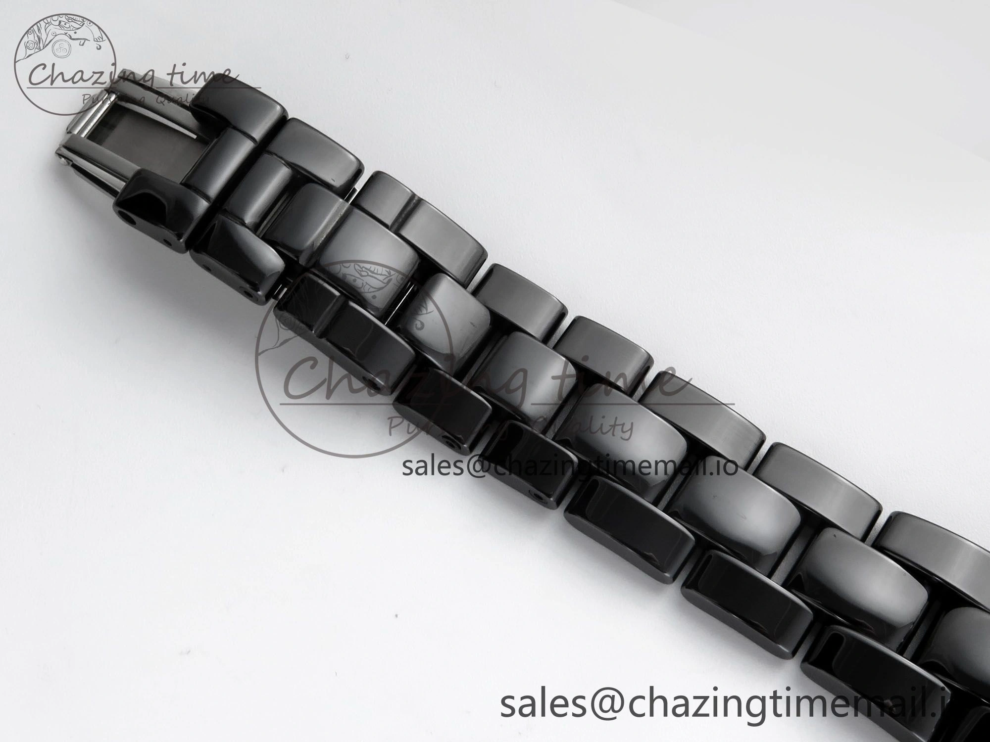 J13 33mm Black Ceramic HTF 1:1 Best Edition Black Numbers Dial on Bracelet A12.1