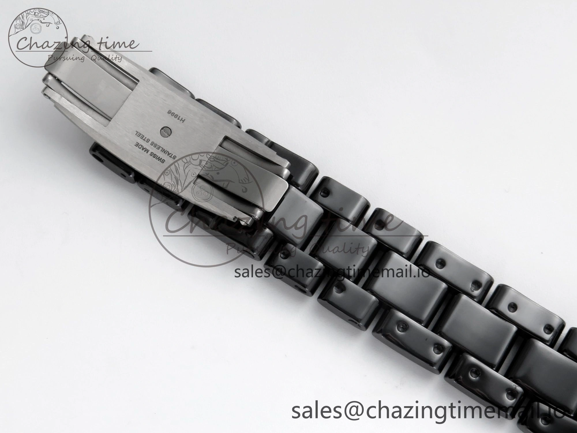 J13 33mm Black Ceramic HTF 1:1 Best Edition Black Numbers Dial on Bracelet A12.1