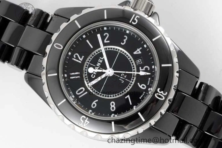 J13 33mm Black Korea Ceramic HTF 1:1 Best Edition Black Dial on Bracelet Swiss Quartz