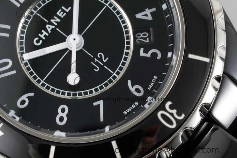 J13 33mm Black Korea Ceramic HTF 1:1 Best Edition Black Dial on Bracelet Swiss Quartz