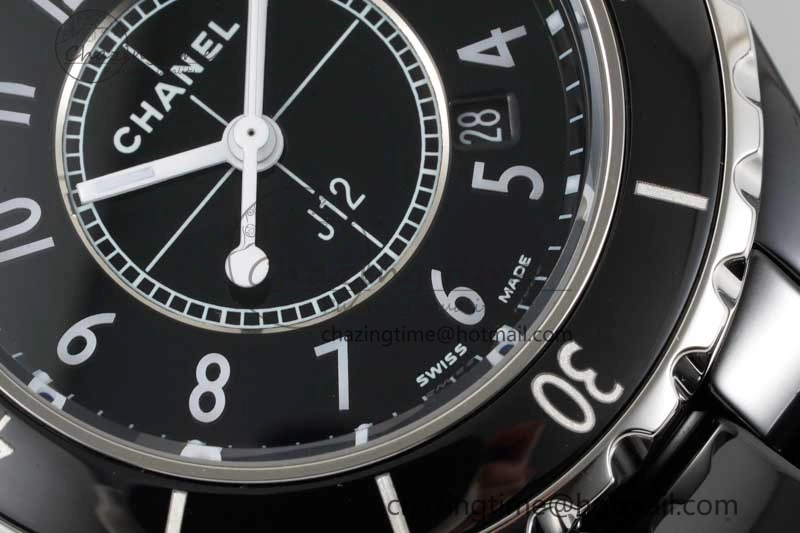 J13 33mm Black Korea Ceramic HTF 1:1 Best Edition Black Dial on Bracelet Swiss Quartz