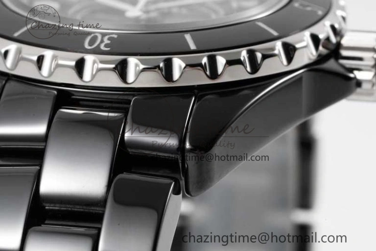 J13 33mm Black Korea Ceramic HTF 1:1 Best Edition Black Dial on Bracelet Swiss Quartz
