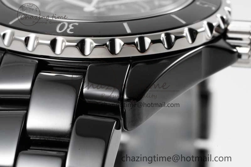 J13 33mm Black Korea Ceramic HTF 1:1 Best Edition Black Dial on Bracelet Swiss Quartz