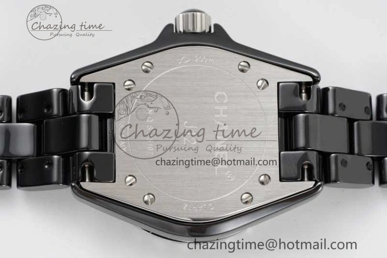 J13 33mm Black Korea Ceramic HTF 1:1 Best Edition Black Dial on Bracelet Swiss Quartz