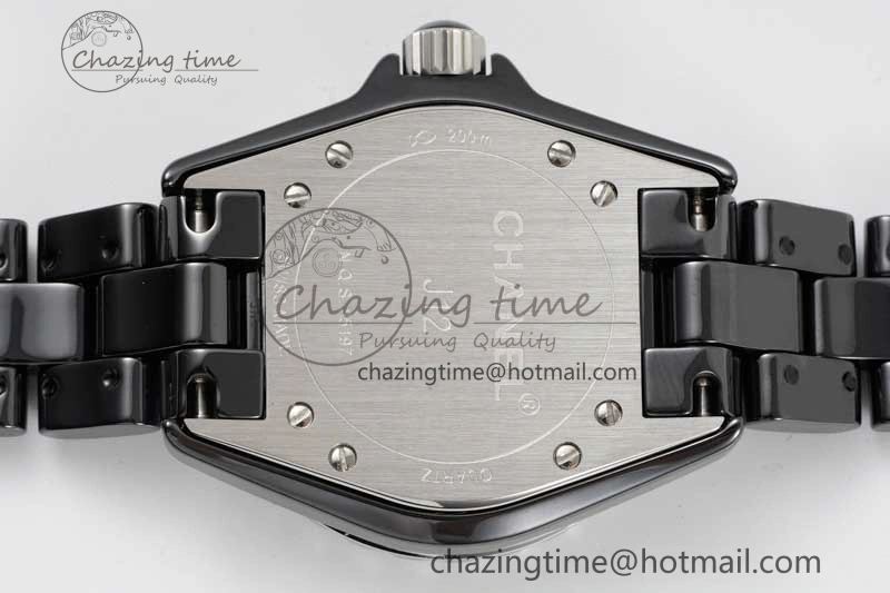 J13 33mm Black Korea Ceramic HTF 1:1 Best Edition Black Dial on Bracelet Swiss Quartz
