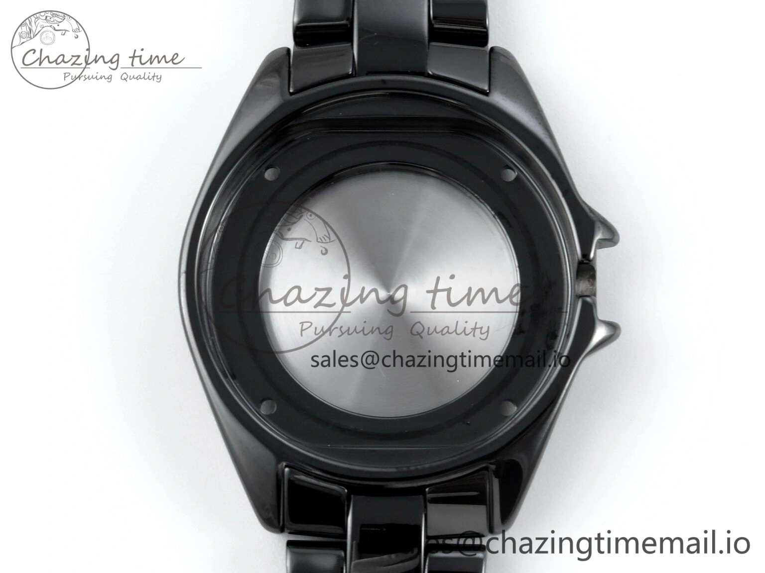 J13 33mm HTF 1:1 Best Edition Black Ceramic Numeral Markers Dial on Bracelet Swiss Quartz