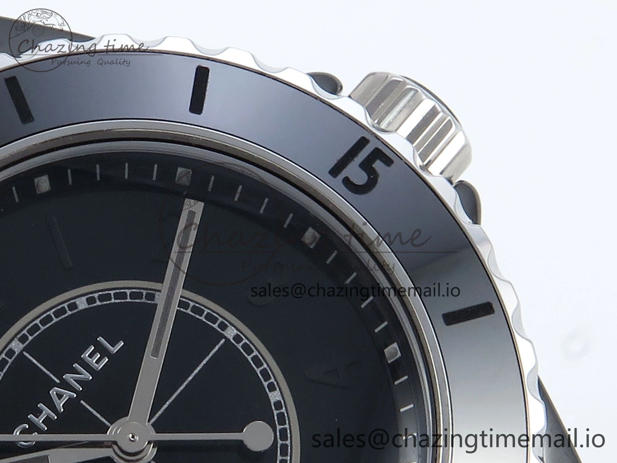 J13 33mm HTF 1:1 Best Edition Black Ceramic Numeral Markers Dial on Bracelet Swiss Quartz