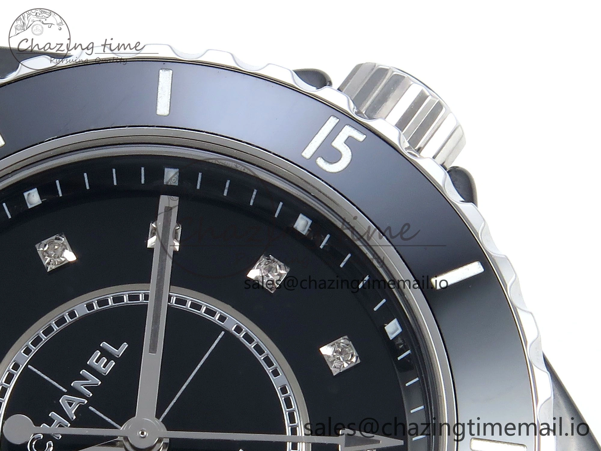 J13 33mm HTF 1:1 Best Edition Black Korea Ceramic Diamonds Markers Dial on Bracelet A12.1