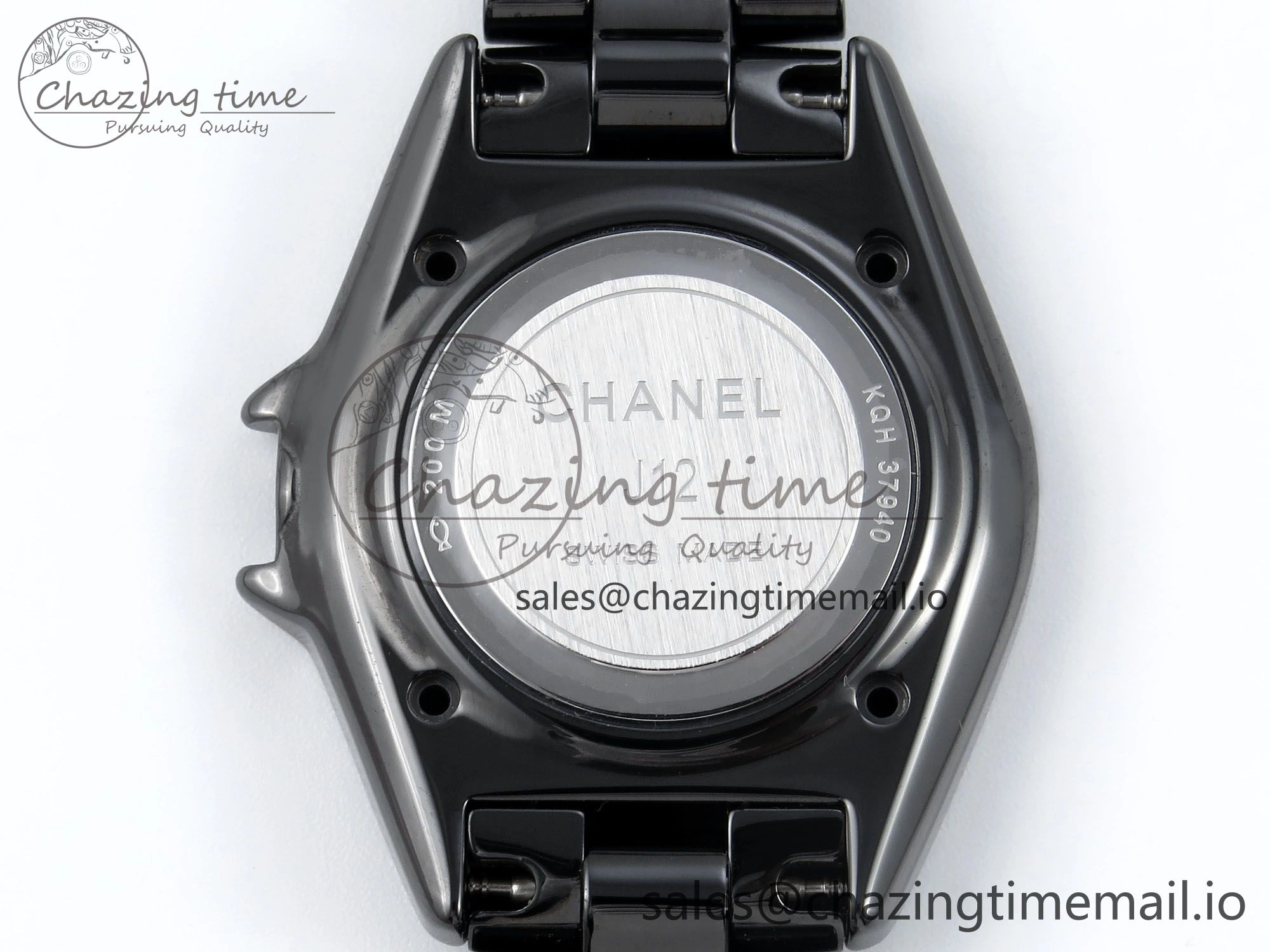 J13 33mm HTF 1:1 Best Edition Black Korea Ceramic Diamonds Markers Dial on Bracelet Swiss Quartz