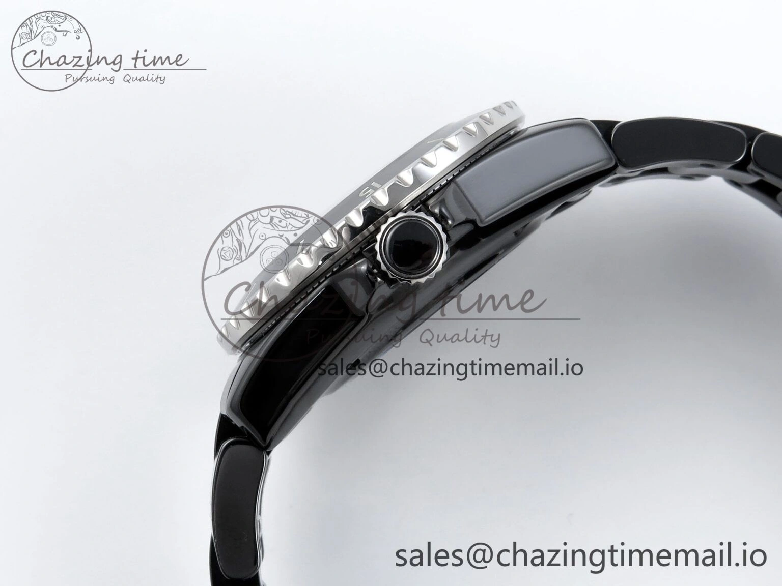 J13 33mm HTF 1:1 Best Edition Black Korea Ceramic Numeral Markers Dial on Bracelet A12.1
