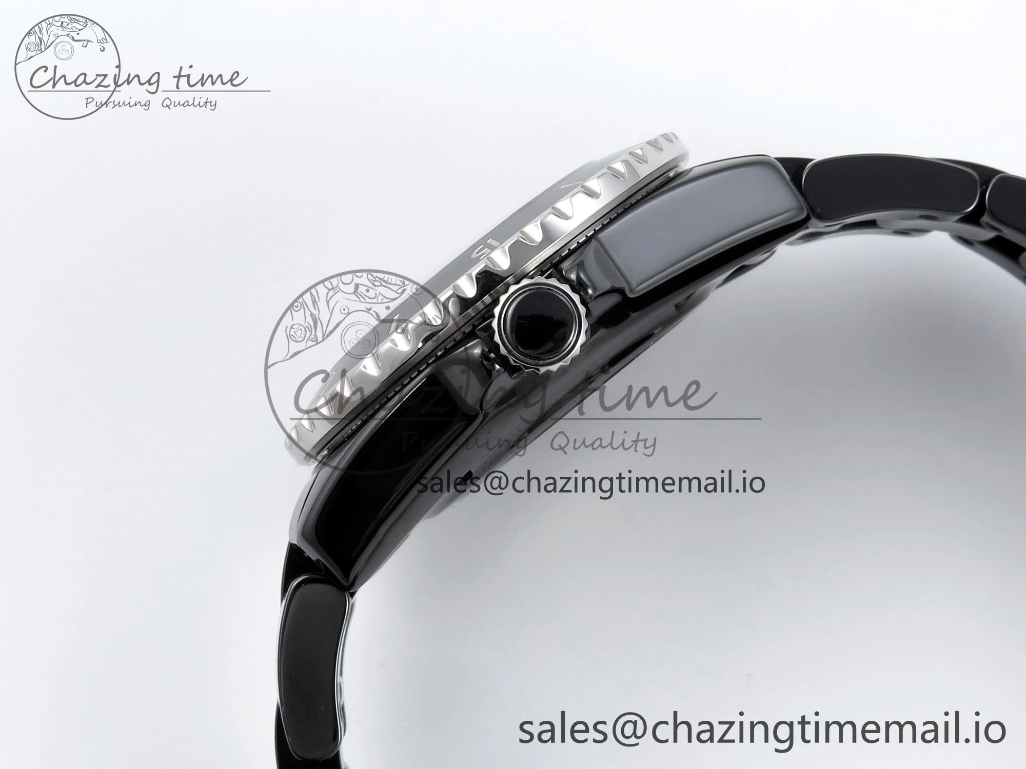 J13 33mm HTF 1:1 Best Edition Black Korea Ceramic Numeral Markers Dial on Bracelet A12.1