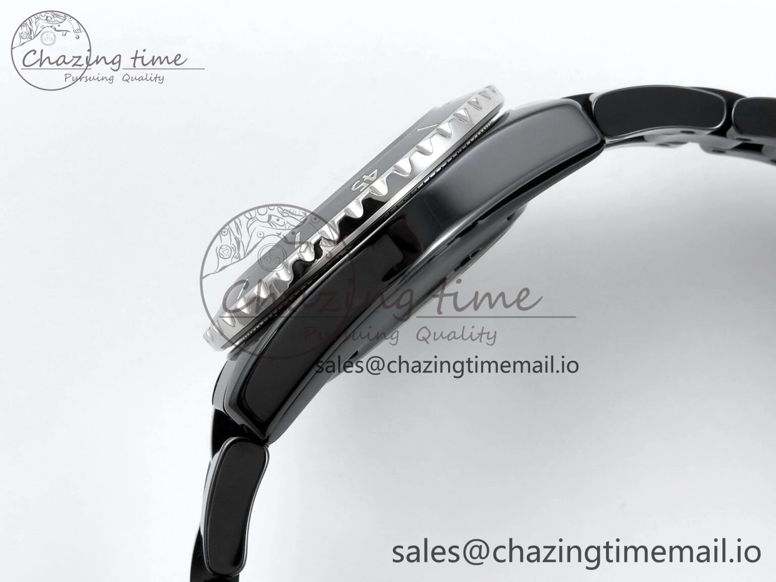 J13 33mm HTF 1:1 Best Edition Black Korea Ceramic Numeral Markers Dial on Bracelet A12.1