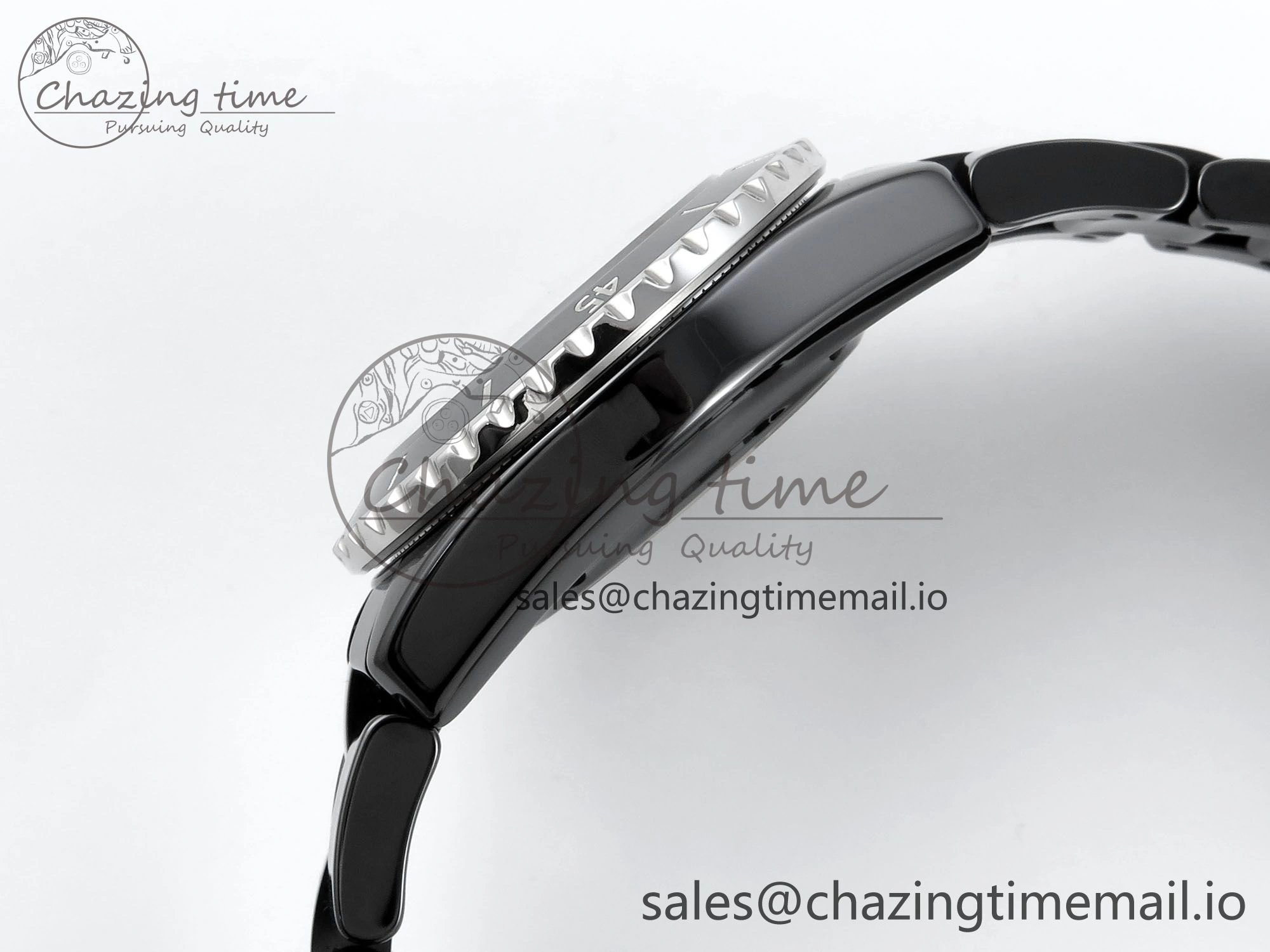 J13 33mm HTF 1:1 Best Edition Black Korea Ceramic Numeral Markers Dial on Bracelet A12.1