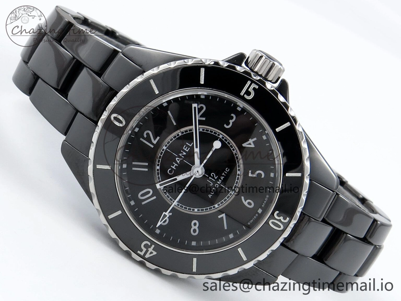 J13 33mm HTF 1:1 Best Edition Black Korea Ceramic Numeral Markers Dial on Bracelet A12.1