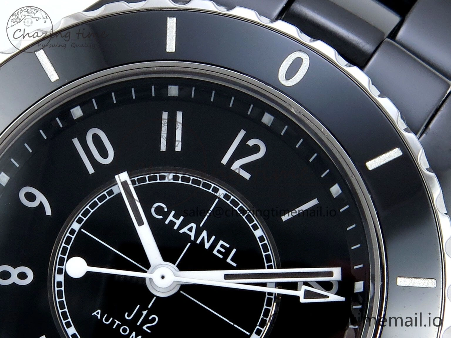 J13 33mm HTF 1:1 Best Edition Black Korea Ceramic Numeral Markers Dial on Bracelet A12.1