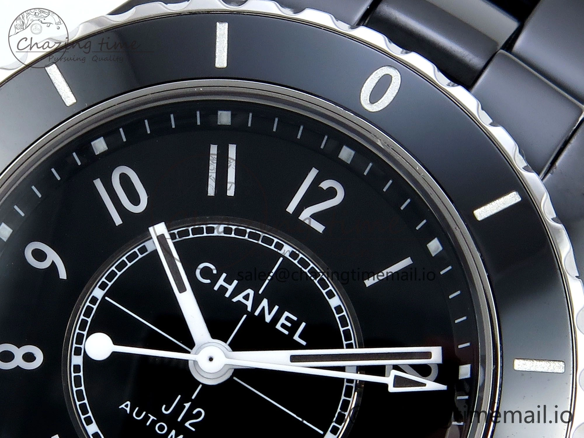 J13 33mm HTF 1:1 Best Edition Black Korea Ceramic Numeral Markers Dial on Bracelet A12.1