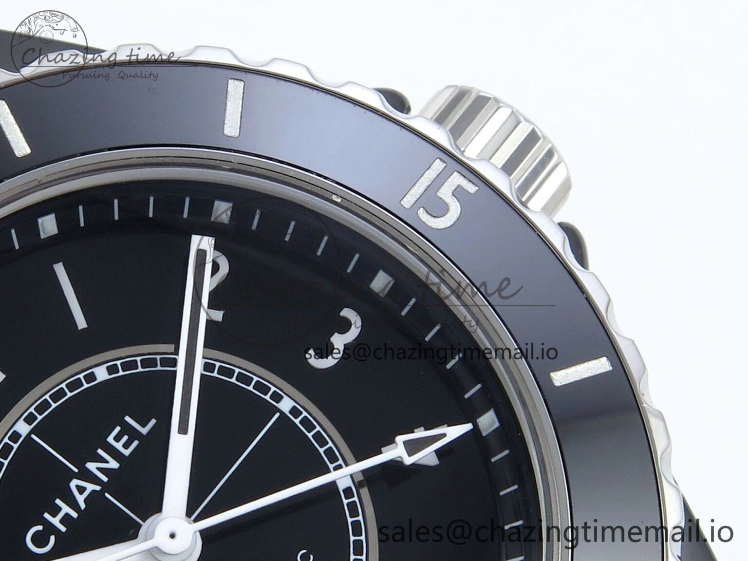 J13 33mm HTF 1:1 Best Edition Black Korea Ceramic Numeral Markers Dial on Bracelet A12.1