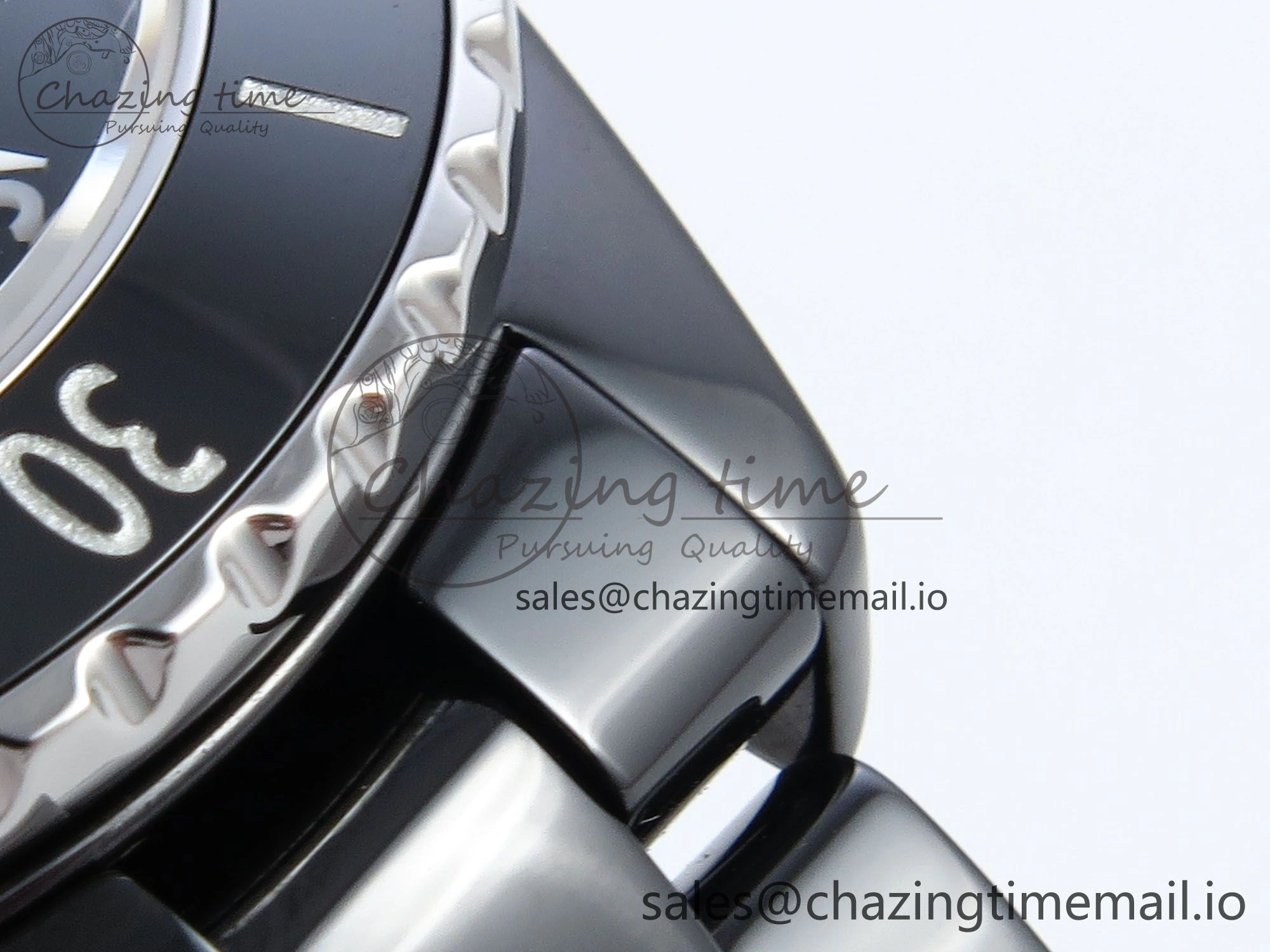 J13 33mm HTF 1:1 Best Edition Black Korea Ceramic Numeral Markers Dial on Bracelet A12.1