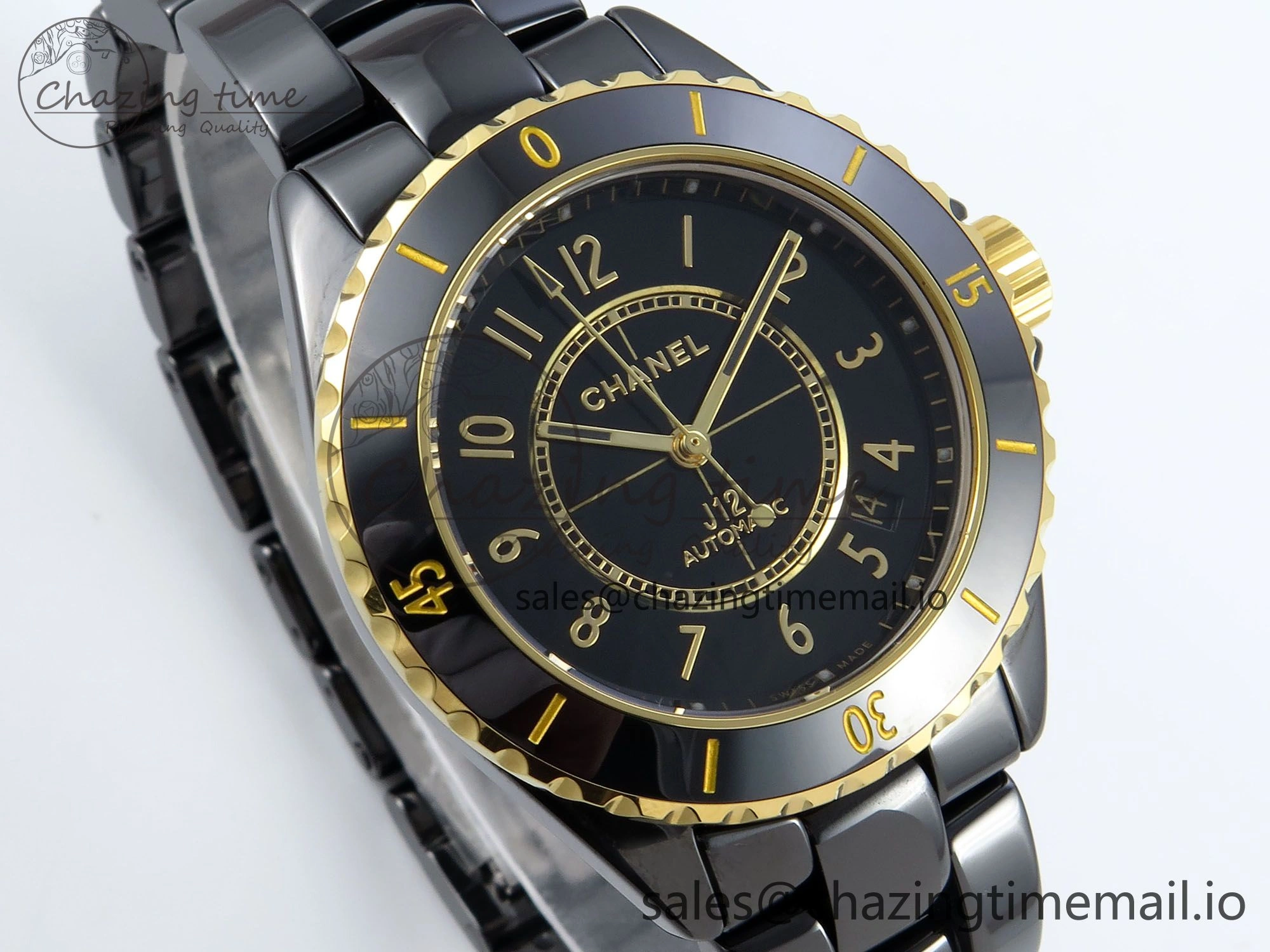 J13 33mm HTF 1:1 Best Edition Black YG Dial on Bracelet A12.1