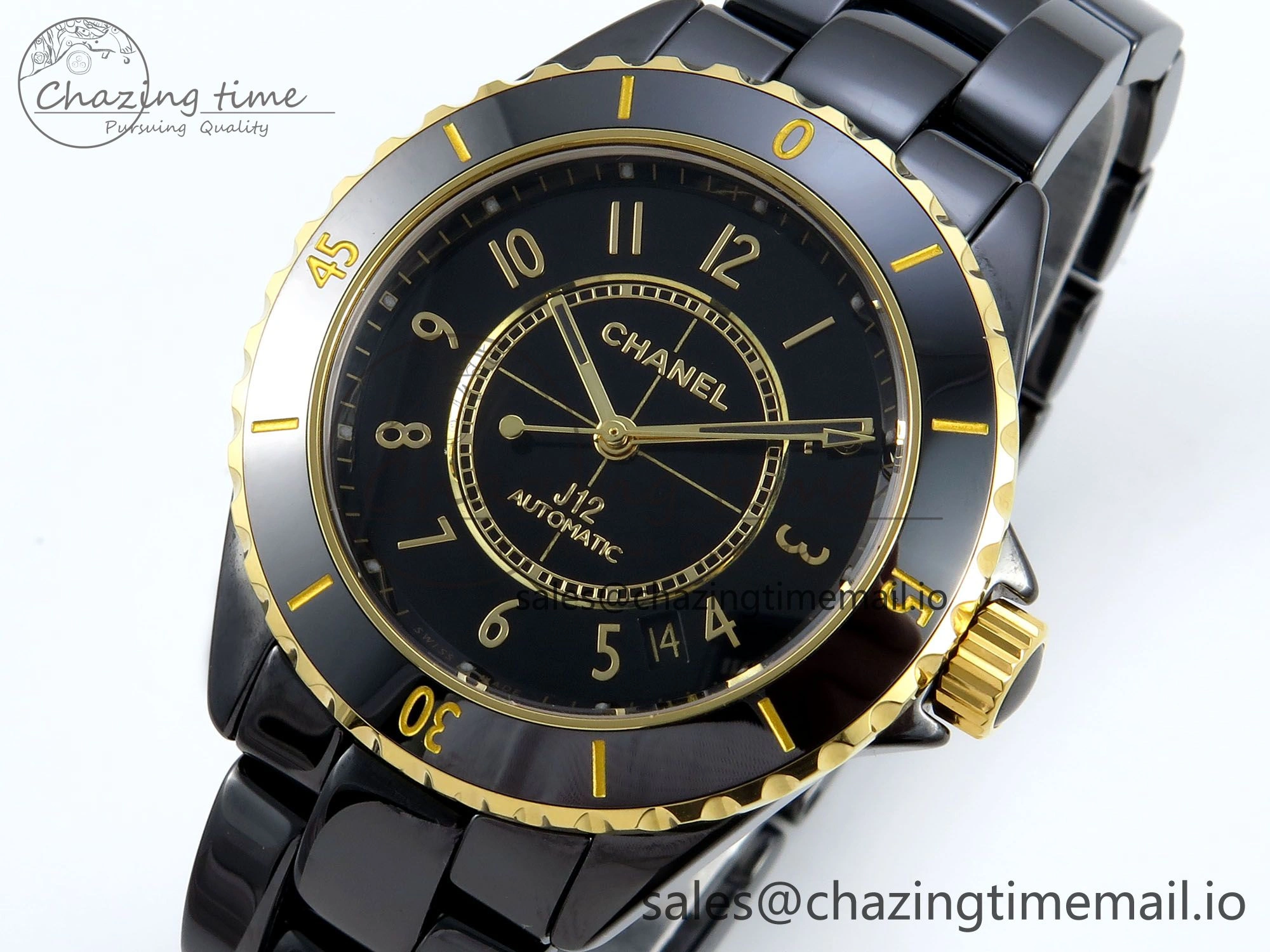 J13 33mm HTF 1:1 Best Edition Black YG Dial on Bracelet A12.1