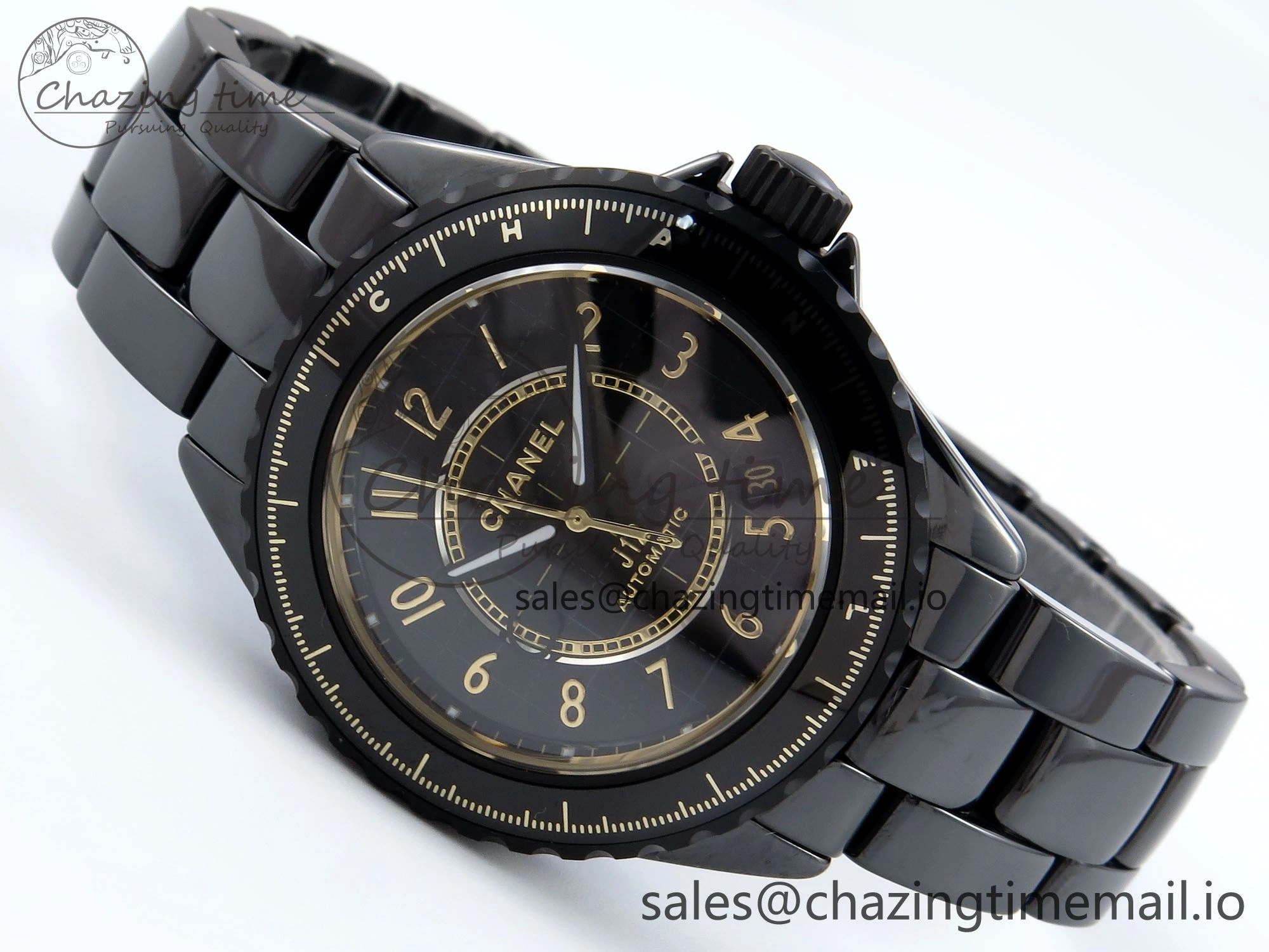 J13 33mm HTF 1:1 Best Edition Black YG Plaid Dial on Bracelet A12.1