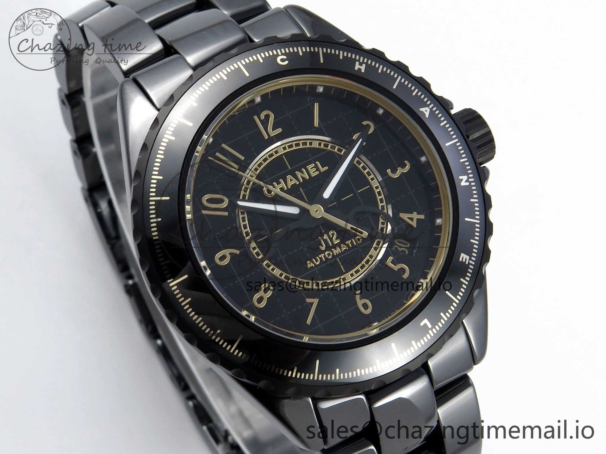 J13 33mm HTF 1:1 Best Edition Black YG Plaid Dial on Bracelet A12.1