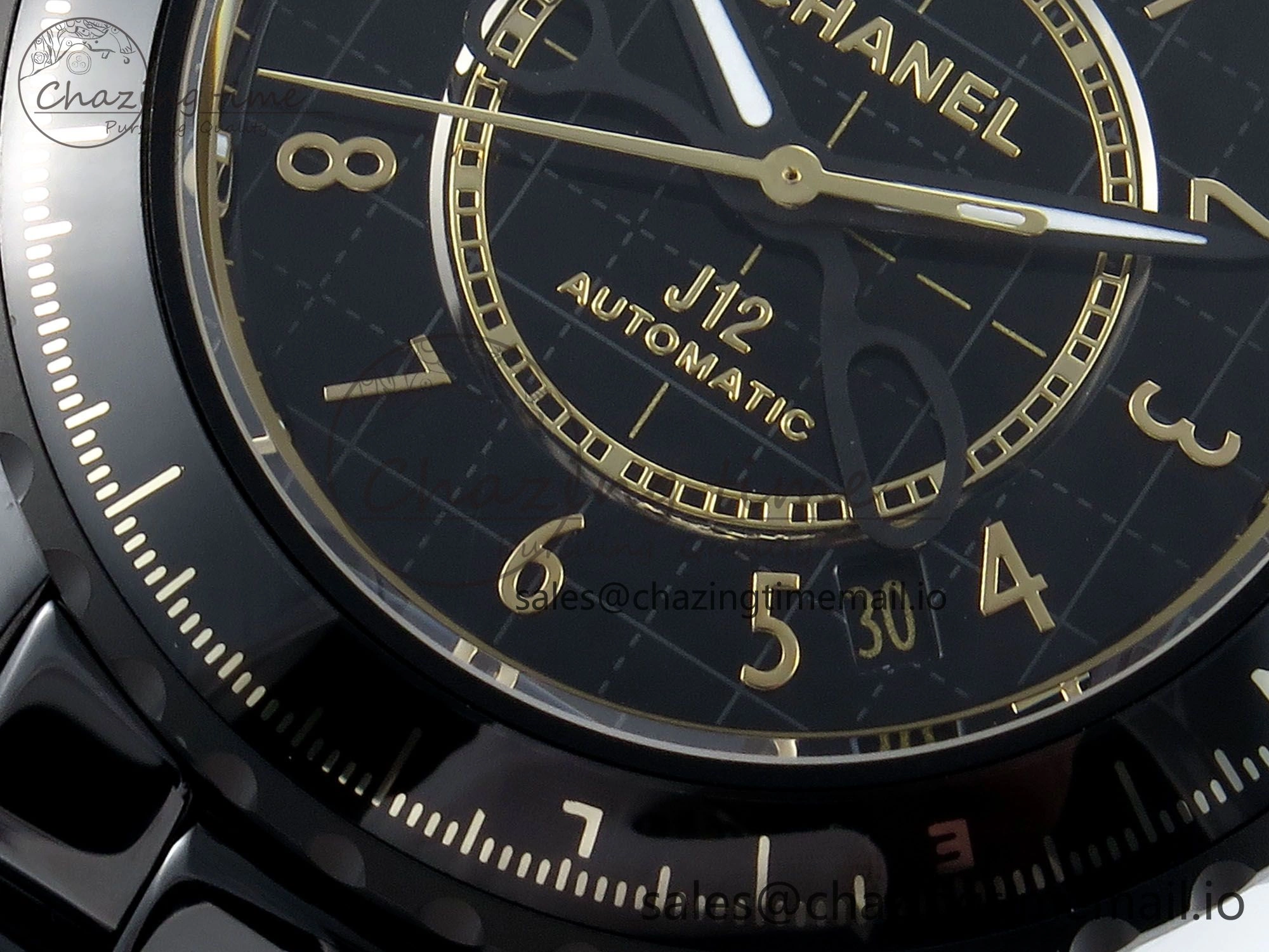 J13 33mm HTF 1:1 Best Edition Black YG Plaid Dial on Bracelet A12.1