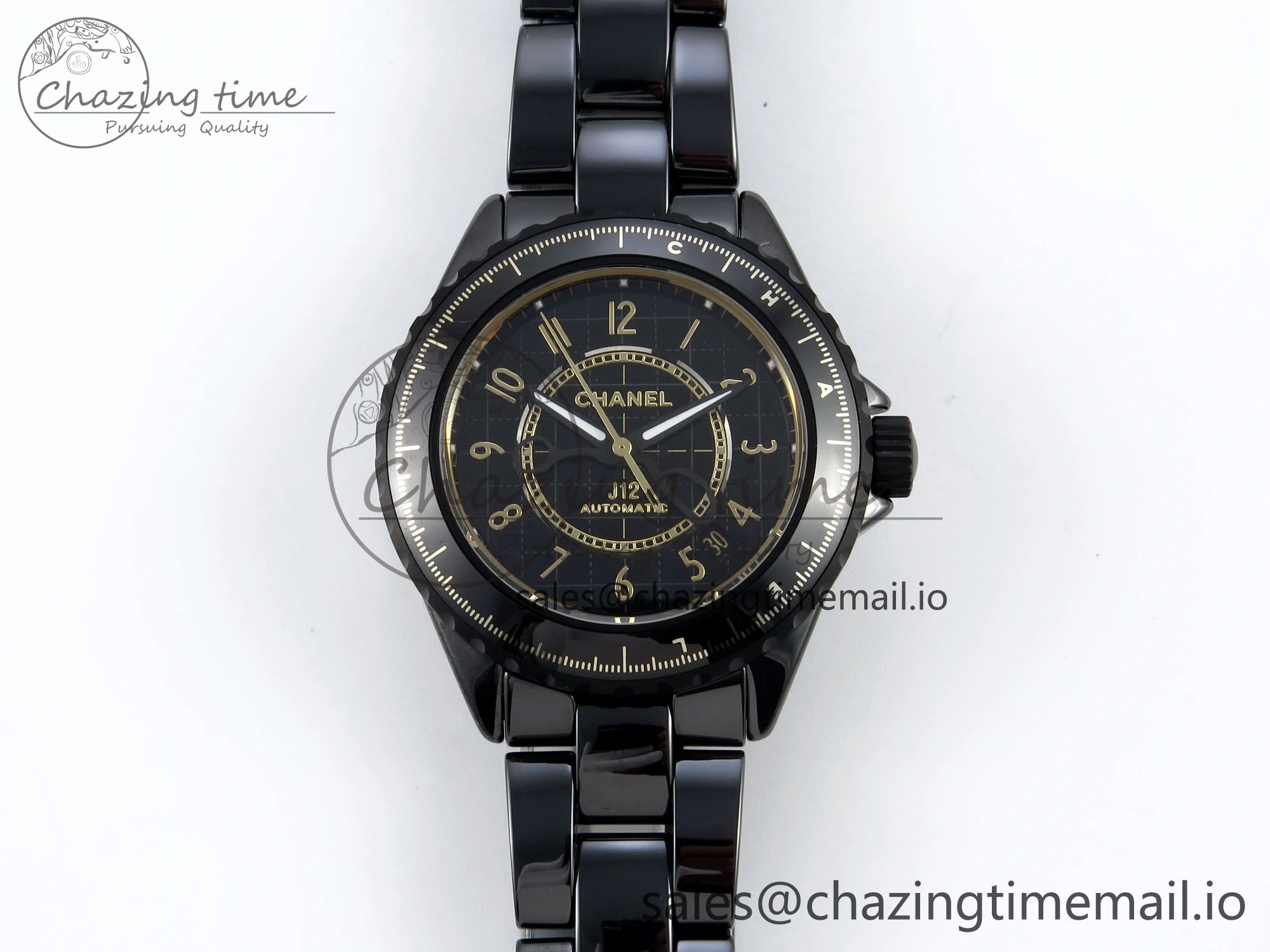 J13 33mm HTF 1:1 Best Edition Black YG Plaid Dial on Bracelet A12.1
