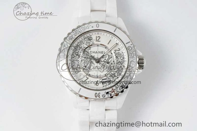 J13 33mm HTF 1:1 Best Edition Rainbow Numeral Markers Dial on Bracelet Swiss Quartz