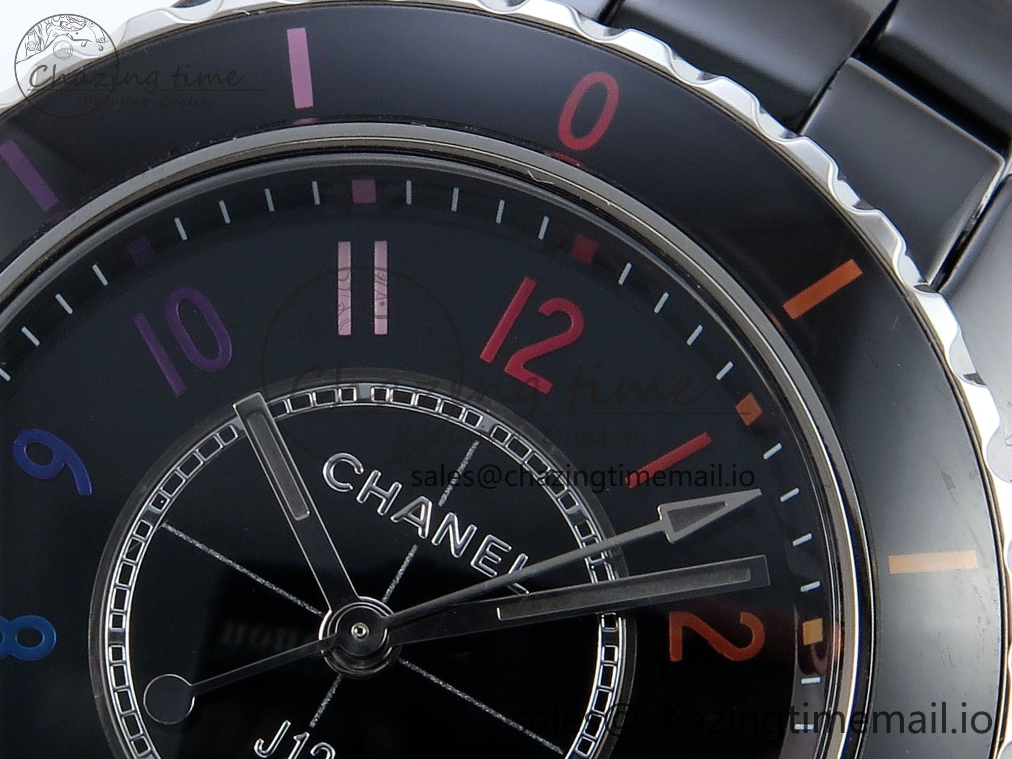 J13 33mm HTF 1:1 Best Edition Rainbow Numeral Markers Dial on Bracelet Swiss Quartz