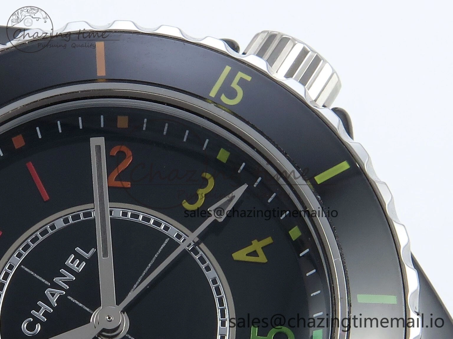 J13 33mm HTF 1:1 Best Edition Rainbow Numeral Markers Dial on Bracelet Swiss Quartz