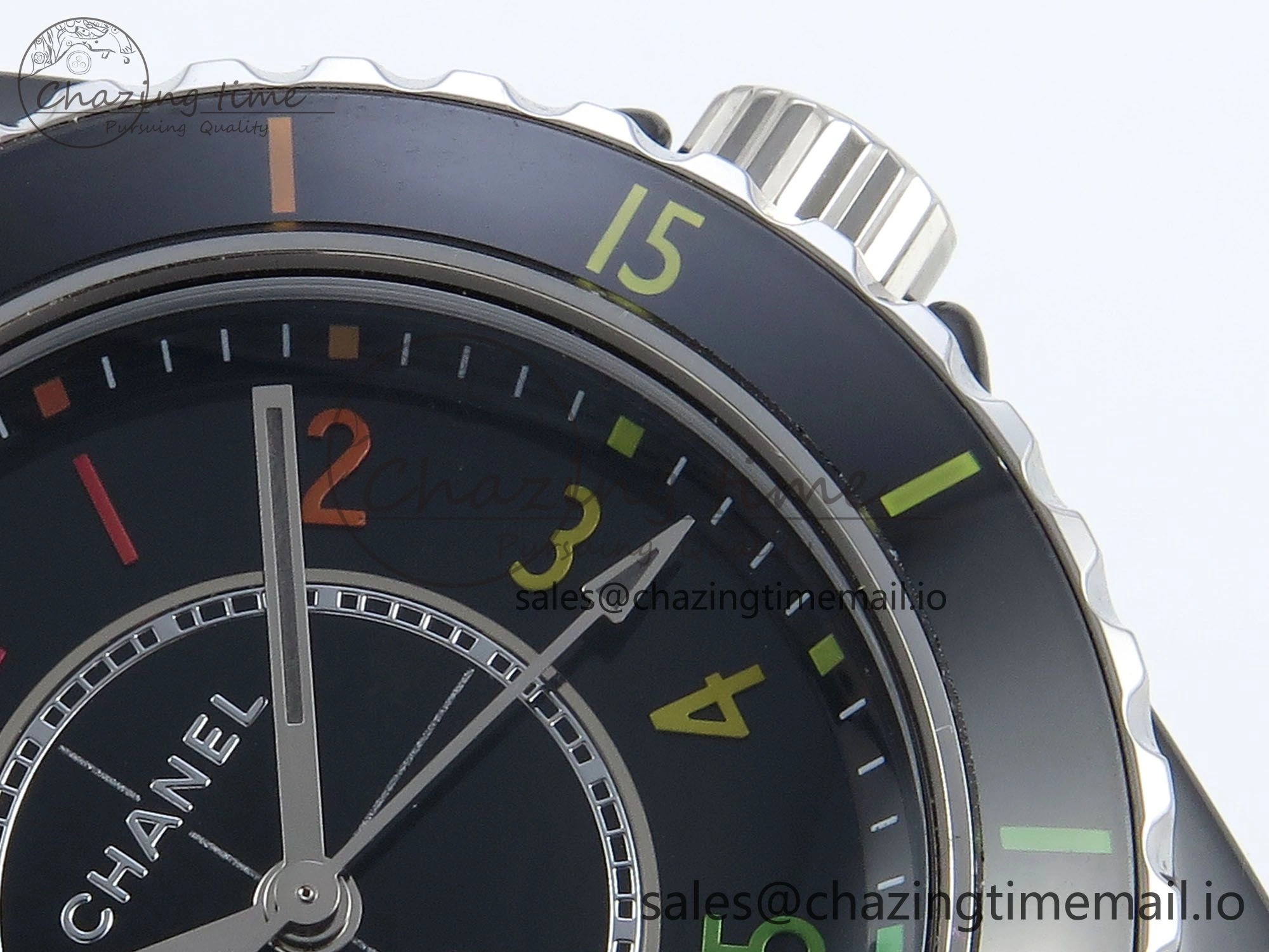 J13 33mm HTF 1:1 Best Edition Rainbow Numeral Markers Dial on Bracelet Swiss Quartz