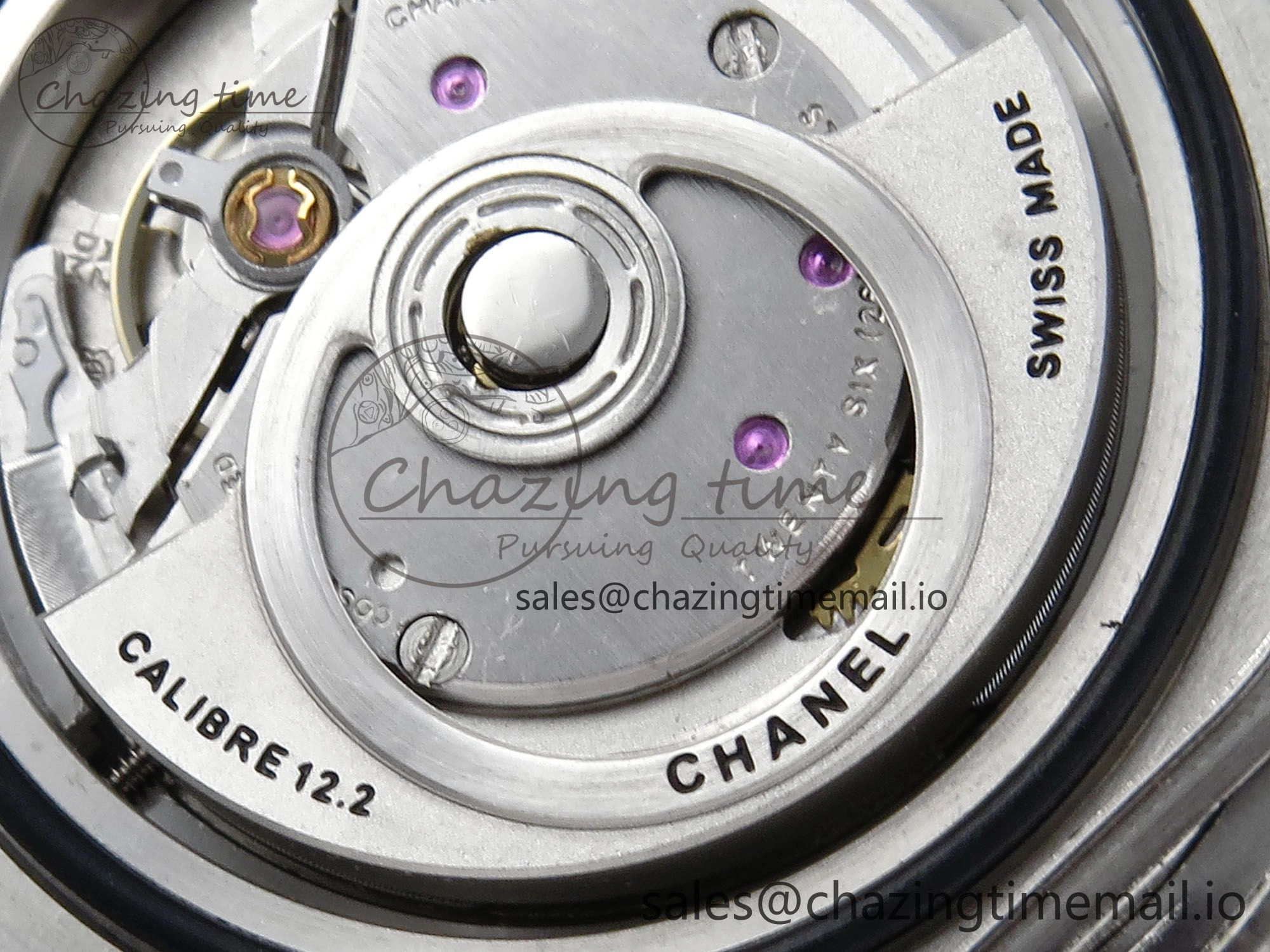 J13 33mm HTF 1:1 Best Edition White Ceramic Numeral Markers Dial on Bracelet A12.1