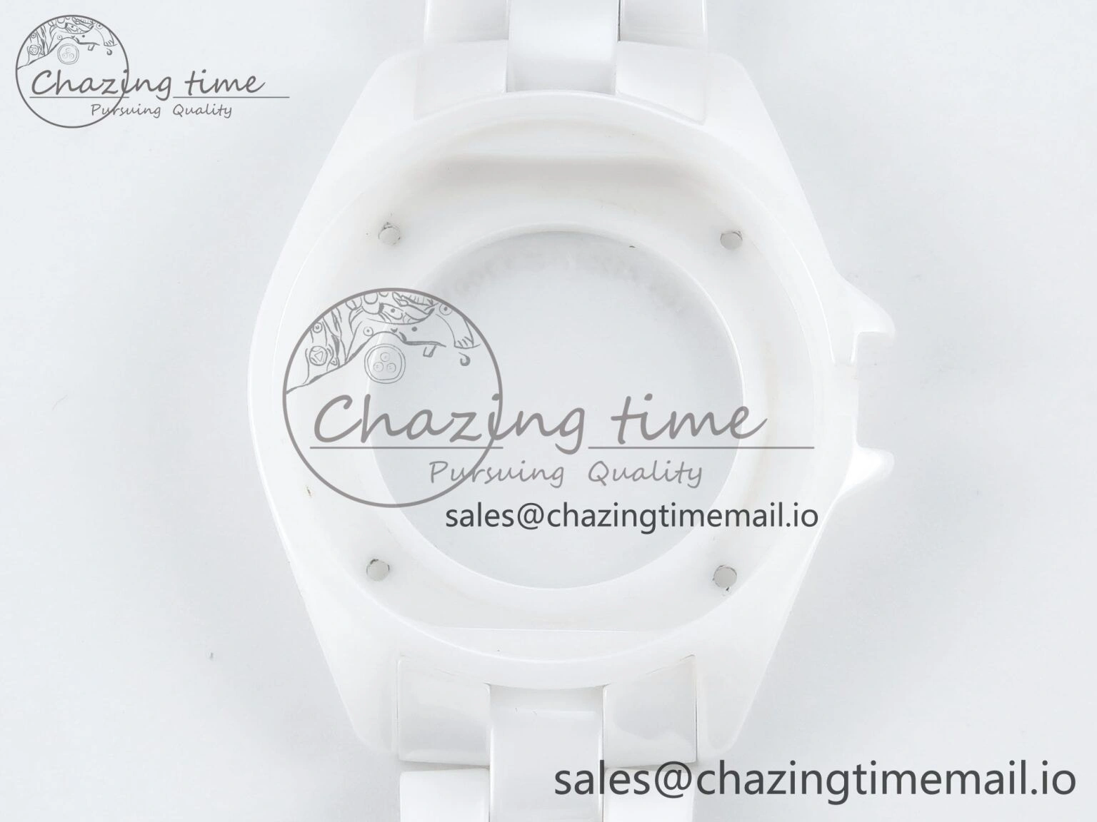 J13 33mm HTF 1:1 Best Edition White Ceramic Numeral Markers Dial on Bracelet A12.1
