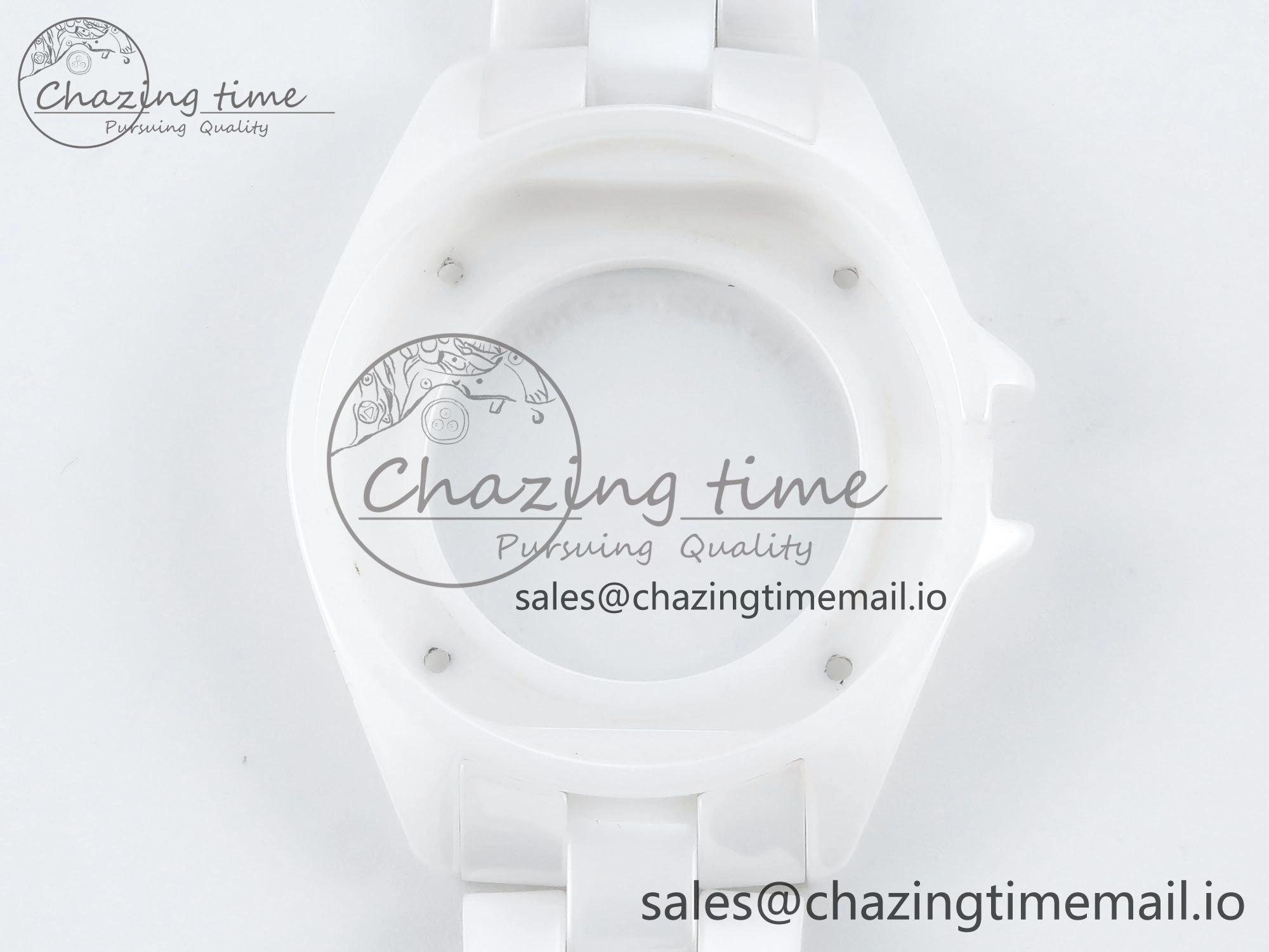 J13 33mm HTF 1:1 Best Edition White Ceramic Numeral Markers Dial on Bracelet A12.1
