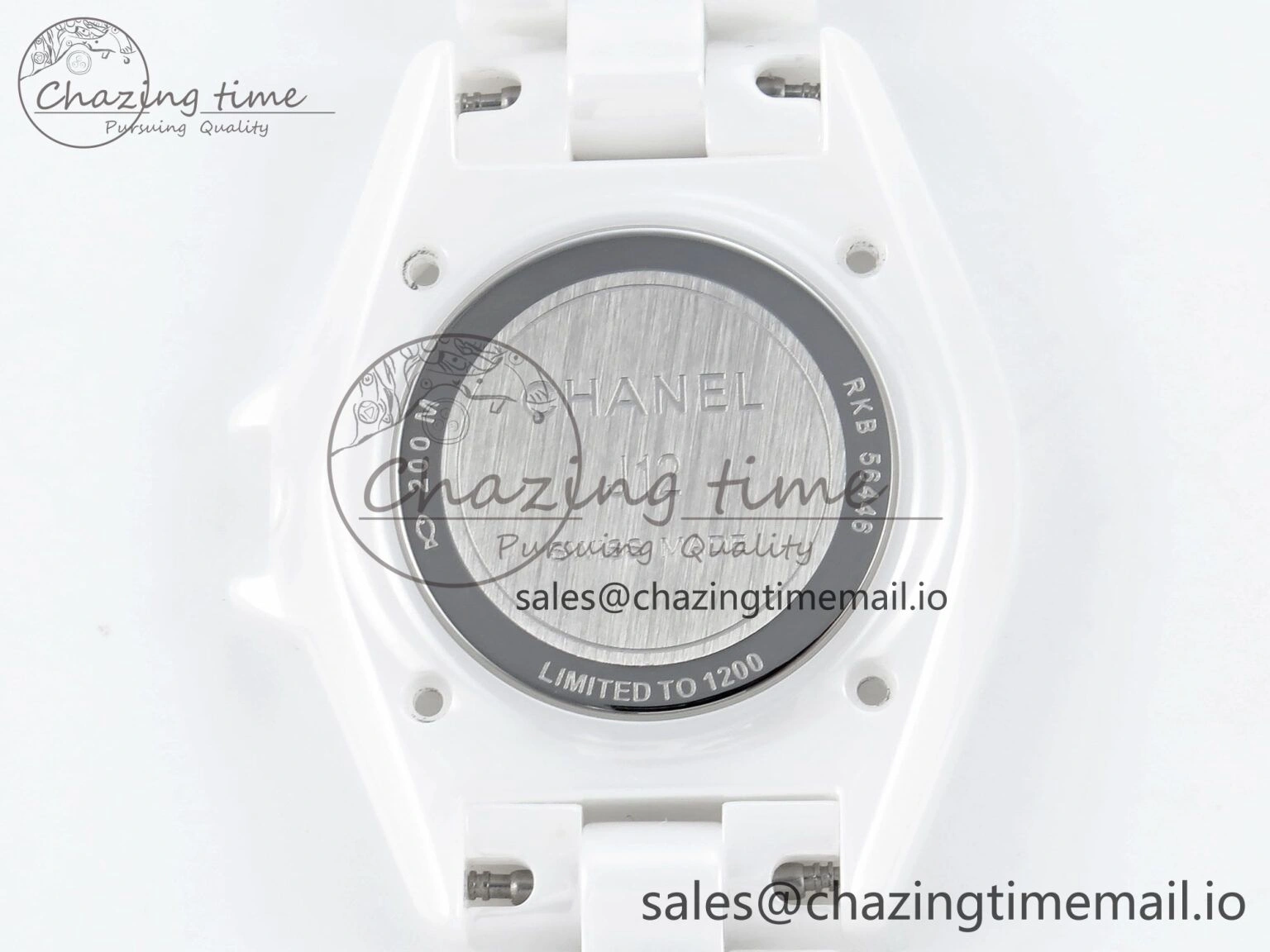 J13 33mm HTF 1:1 Best Edition White Ceramic Numeral Markers Dial on Bracelet Swiss Quartz