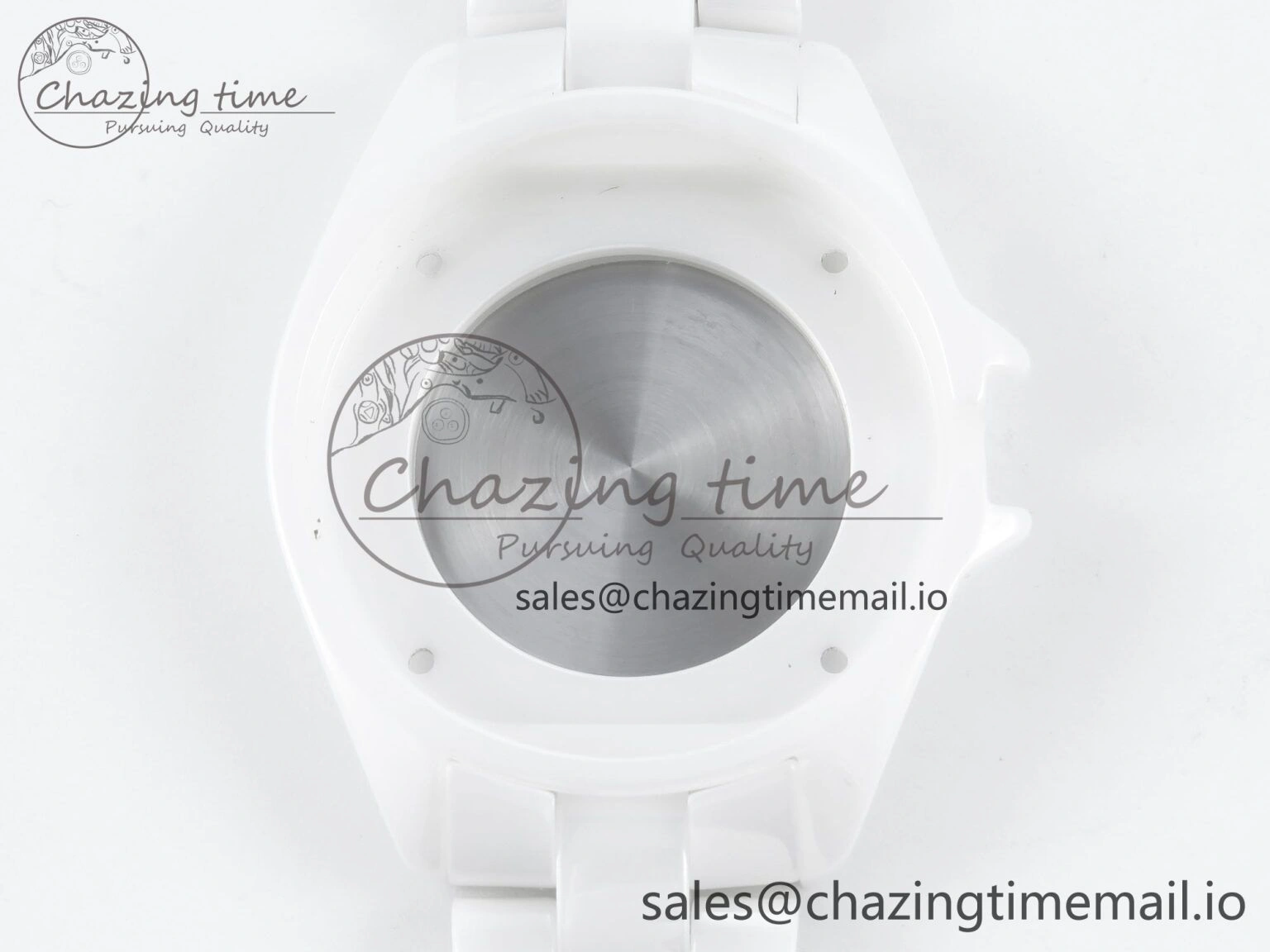 J13 33mm HTF 1:1 Best Edition White Ceramic Numeral Markers Dial on Bracelet Swiss Quartz
