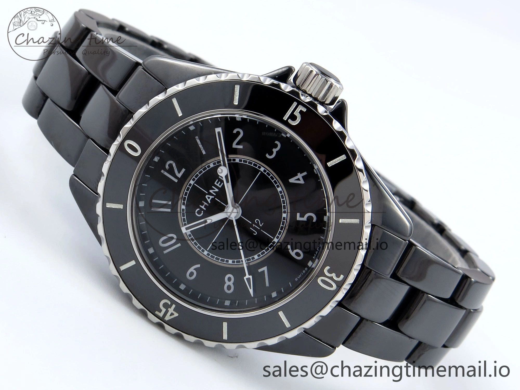 J13 33mm HTF 1:1 Best Edition White Numeral Markers Dial on Bracelet Swiss Quartz