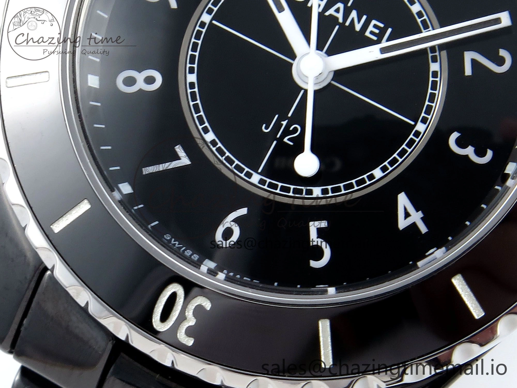 J13 33mm HTF 1:1 Best Edition White Numeral Markers Dial on Bracelet Swiss Quartz
