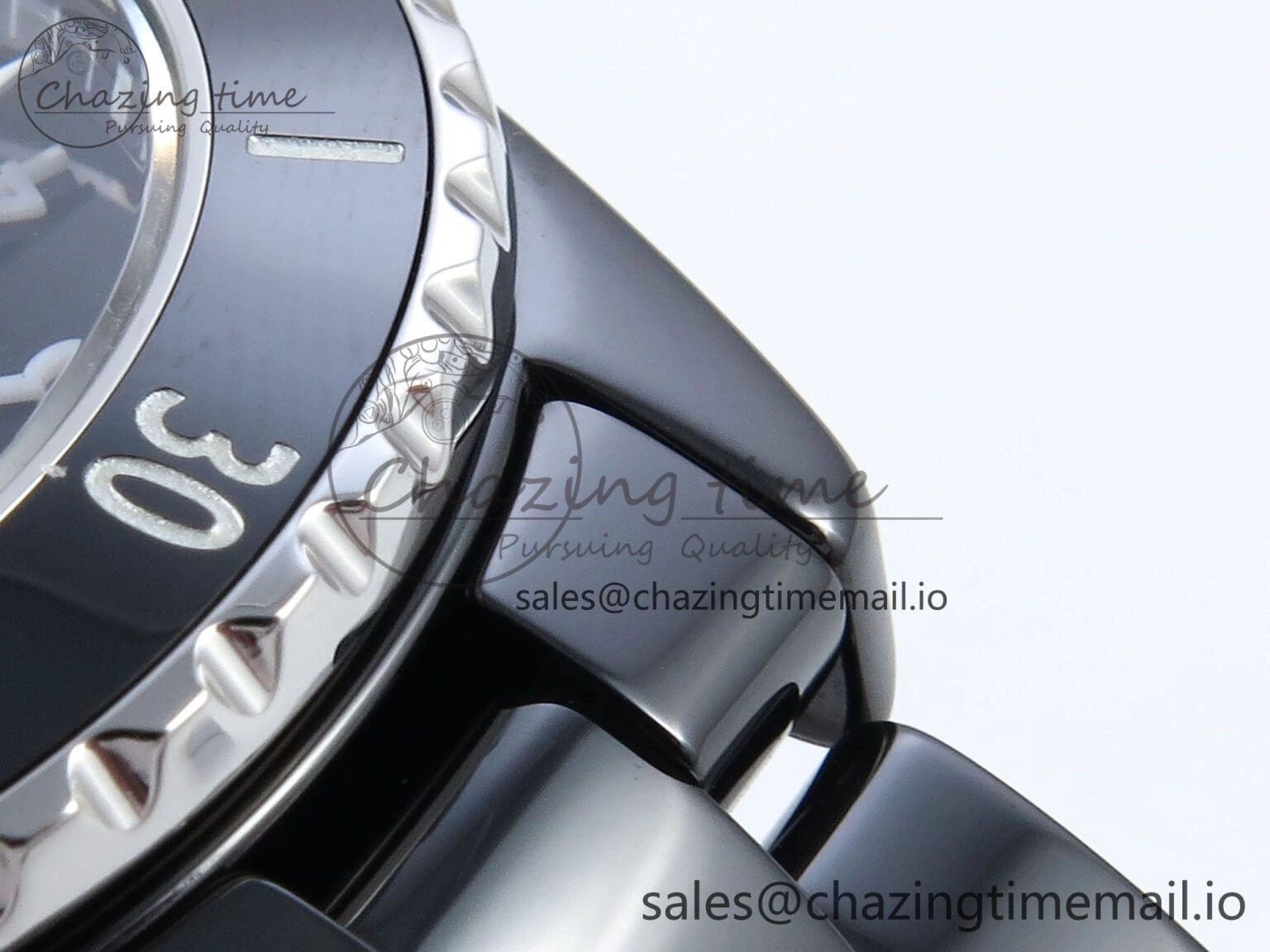 J13 33mm HTF 1:1 Best Edition White Numeral Markers Dial on Bracelet Swiss Quartz
