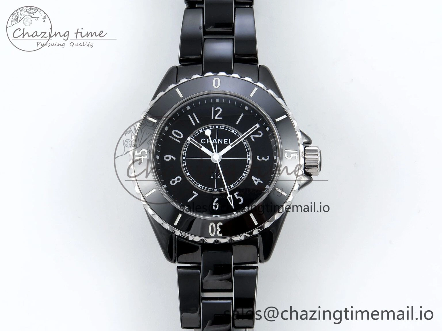 J13 33mm HTF 1:1 Best Edition White Numeral Markers Dial on Bracelet Swiss Quartz